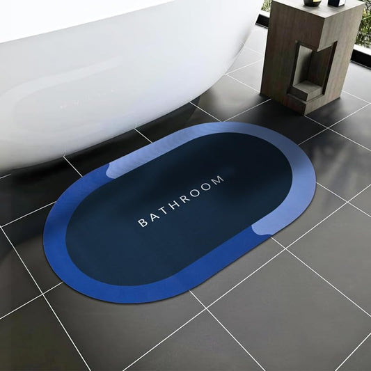 Super Absorbent Anti-Slip Bathroom Mat |  57x38cm | Semi-Circle, Oval & Rectangular Shapes | Multifunctional | Floor Mat, Bath Mat, Door Mat, Bathroom Rug, Cushion Mat