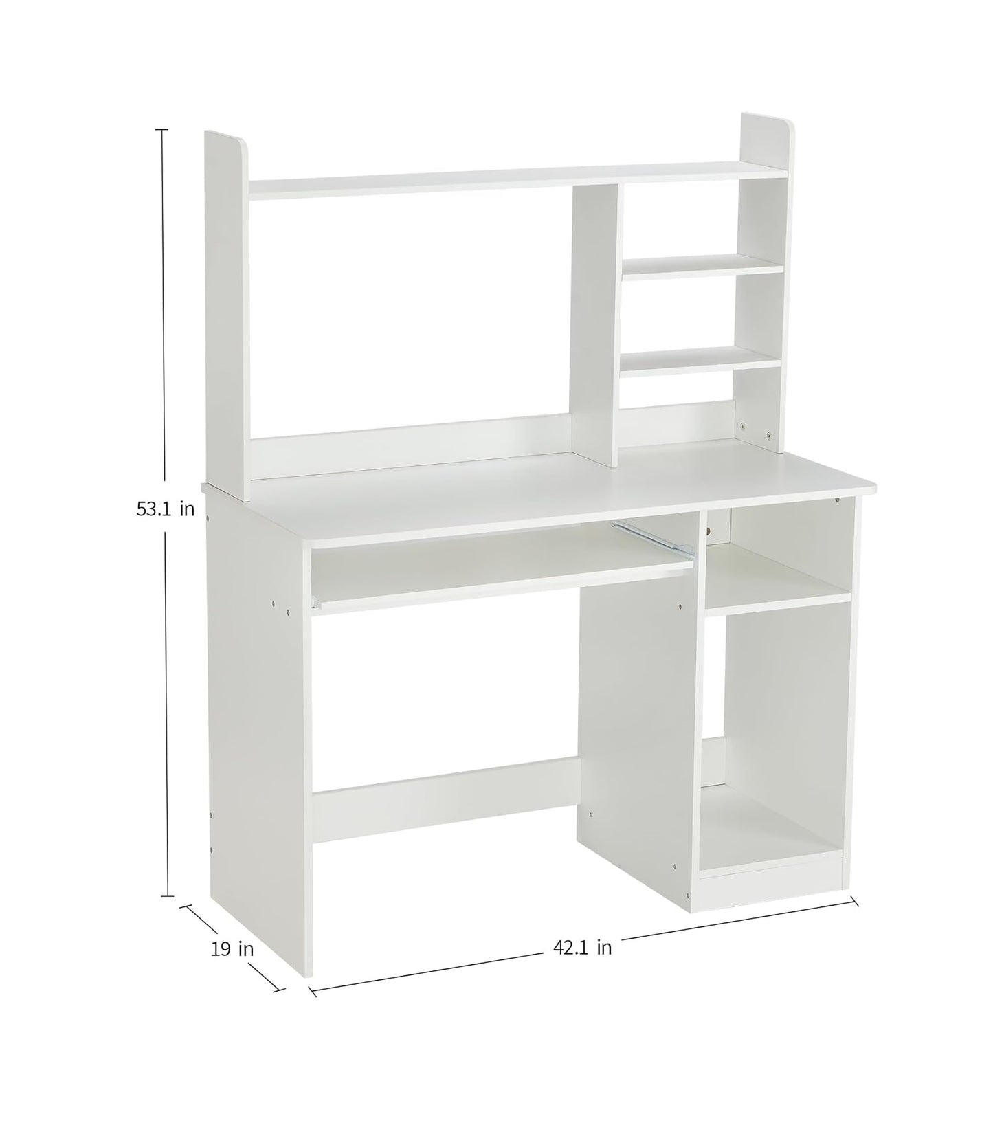 Multifunctional Computer Desk with Shelves, Drawer, and Cabinet – Space-Saving Study Office Desk