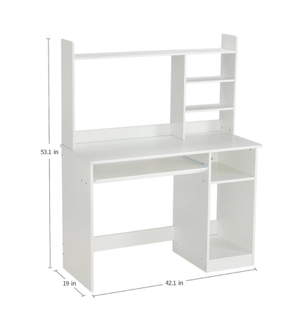 Multifunctional Computer Desk with Shelves, Drawer, and Cabinet – Space-Saving Study Office Desk