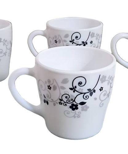 36pcs Mystrio Black 25cl Mugs | Elegant Porcelain Drinkware Set