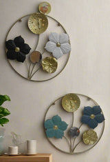 Wall Hanging Gold-Plated Metallic Flower Decoration