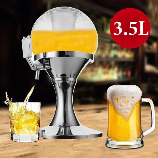 Spherical Wine Dispenser with Ice Slot & Separator | 3.5 Litre Capacity