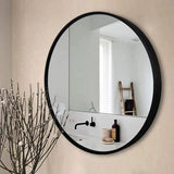 40cm Black Oval Shaped Unbreakable Mirror with Frame – Modern Decorative Wall Mirror