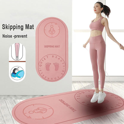 Waterproof Thick Yoga & Skipping Mat – 10mm Thick Mute Noise Reduction Jump Rope Mat (127cm x 63cm, Pink & Black)