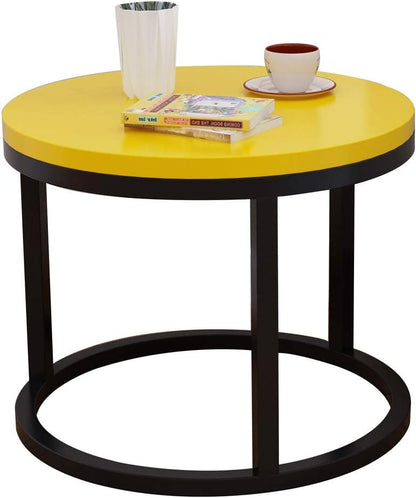 Modern Glass Nesting Tables | Versatile Design with Yellow and Black Glass Tabletops (80cm & 60cm)