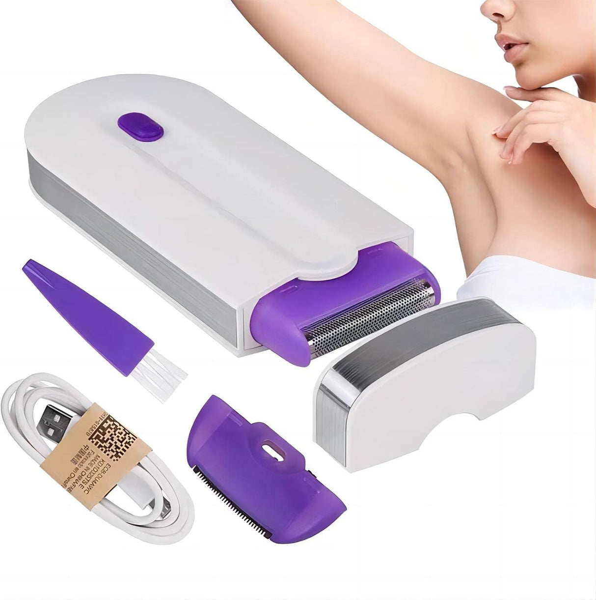 Rechargeable Face & Body Painless Hair Remover  Smooth Skin Made Easy