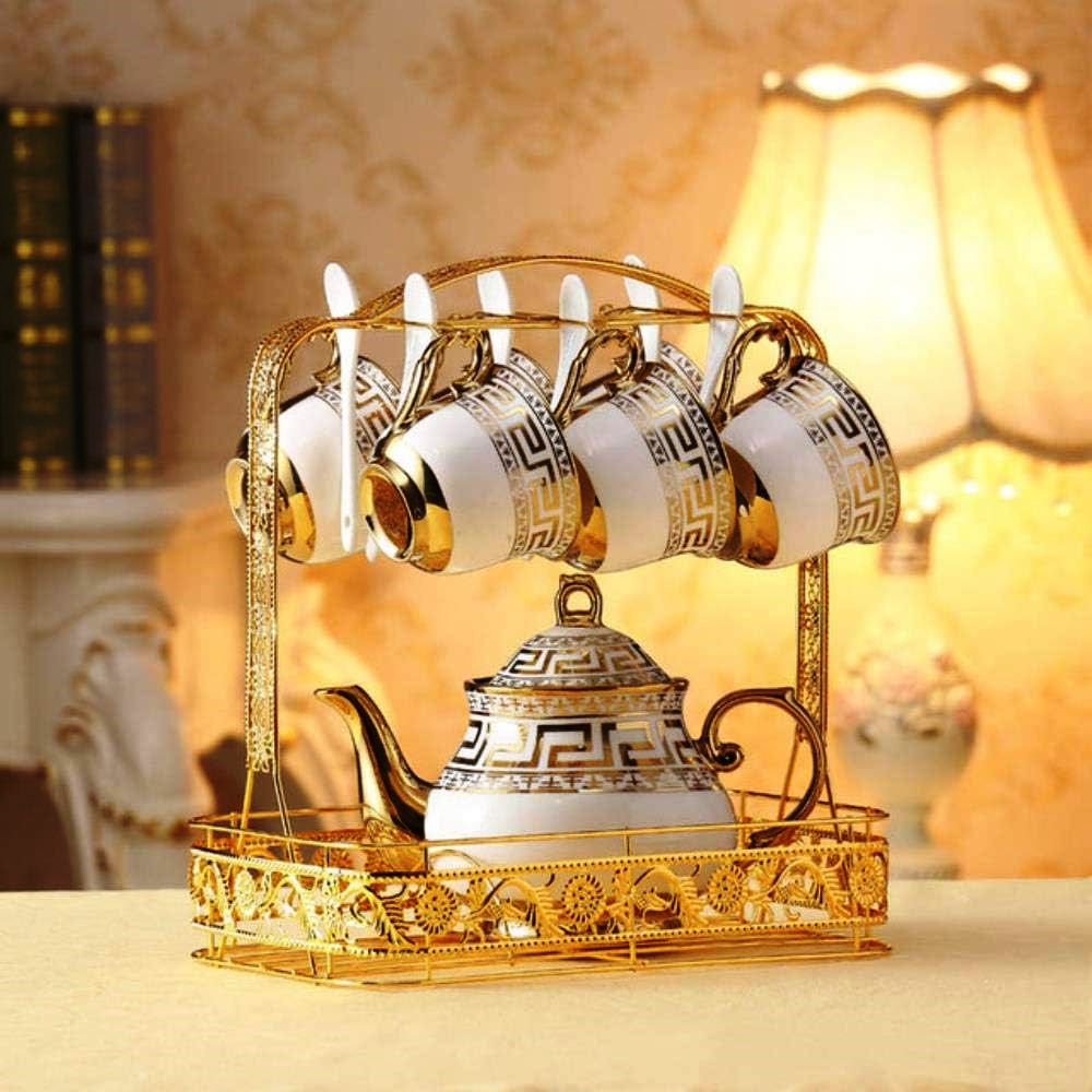 13 Piece Tea Coffee Set | Porcelain | Includes Teapot, Cups, & Saucers | Perfect For Home Use, Tea Parties, & Coffee Gatherings