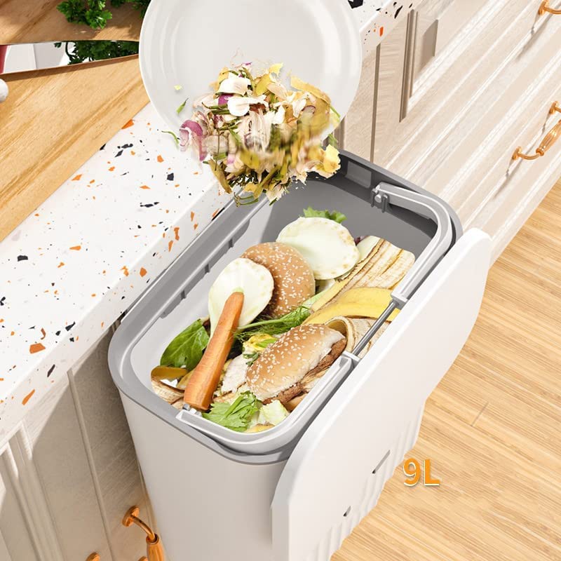 Multifunctional Wall Mounted Kitchen Waste Trash Garbage Bin with Lid | Kitchen Living Room Bathroom Bedroom Available in Green, White, Grey