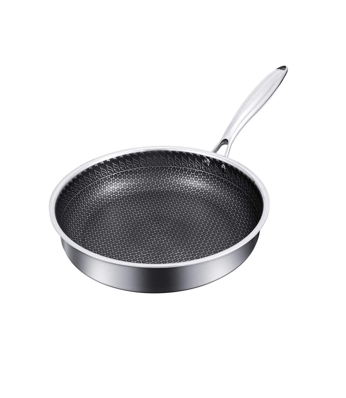 28cm Non Stick Honeycomb Stainless Steel Frying Pan | Scratch Resistant | Comfortable Handle | Oven & Induction Compatible