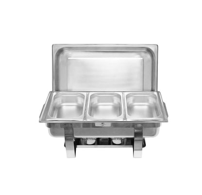 9 Ltr Triple Chafing Dishes SG 433/3 | Stainless Steel Buffet Server with 3 Pans for Catering and Events