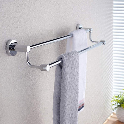 Punch-free Double Rod Towel Bar Traceless Wall Mounted Towel Rack