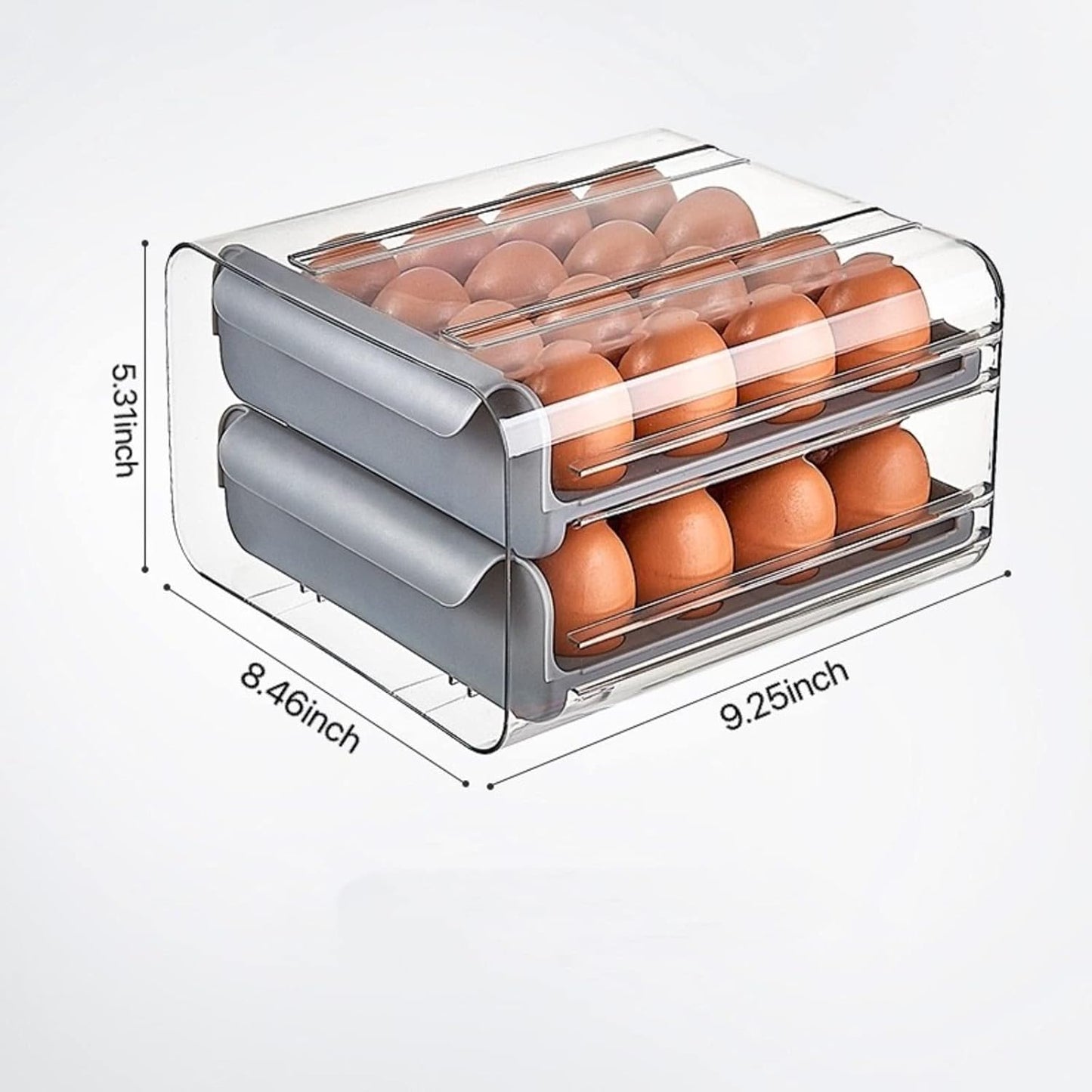 32 Egg Acrylic Tray – Durable Storage Organizer in Grey, Orange, and White