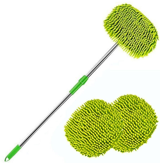 2in1 Car Cleaning Brush | Versatile Car Wash Mop in Green & Blue | Perfect For Cleaning Car Interiors, Exteriors, & Hard-to-reach Areas.