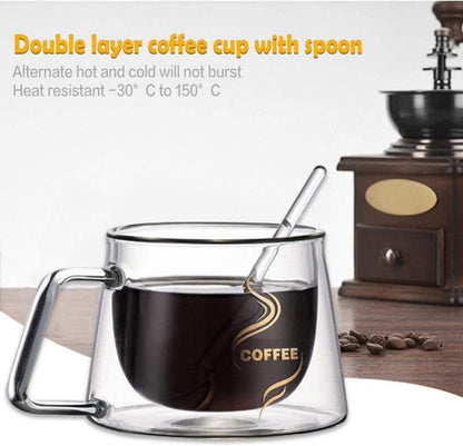 Double-Walled Espresso Cup – Heat Resistant Glass, 200ml Capacity