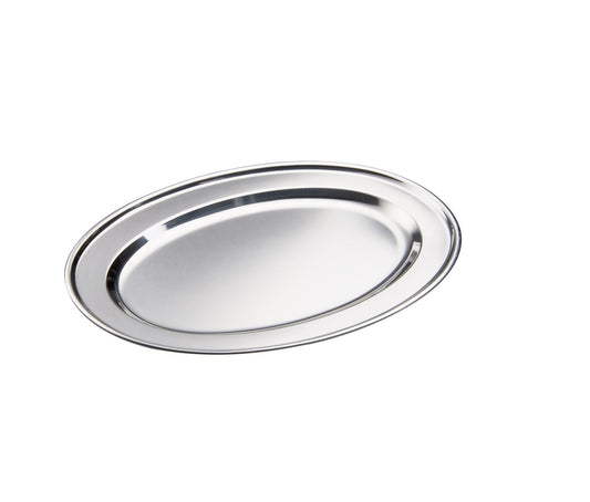 36 pcs 45 cm Stainless Steel Oval Plates (Light) Set