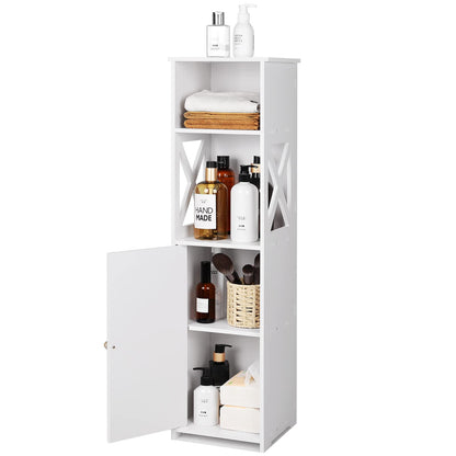 Waterproof PVC Floor Standing Cabinet Storage Organizer | 120 cm x 24 cm x 24 cm | Perfect for Bathroom and Toilet Storage | White and Grey