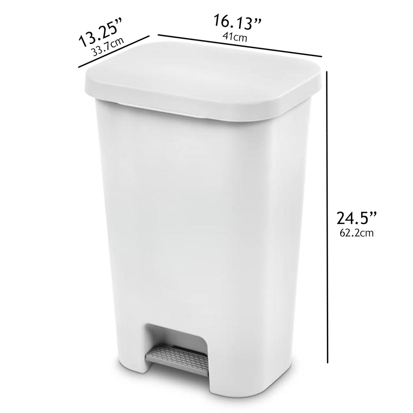 Multipurpose Quality 20 -Litres Pedal Push Dustbin | Garbage Can| Ideal for Bathroom, Bedroom, Home, and Outdoor