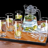 High Quality 6 Piece  Transparent Clear Glass Set with 1 Jug | Quality Tableware | Beverage | Juice | Water