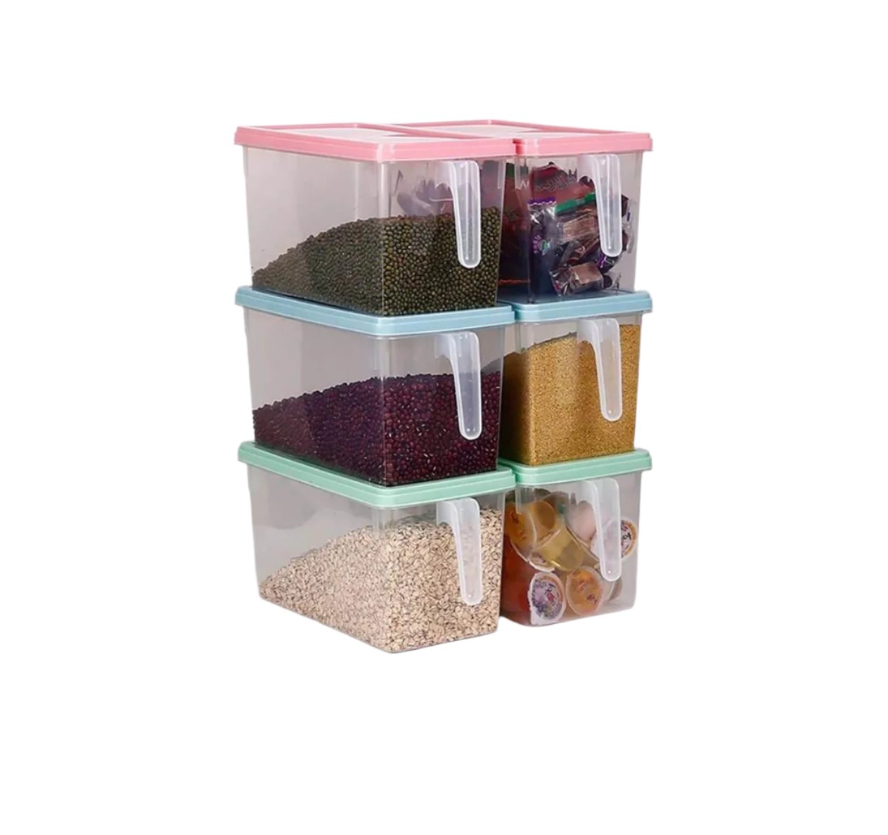 Multipurpose Plastic Transparent Cereal Holders | Fridge Storage Containers | 5 Litre Capacity Food Storage Box