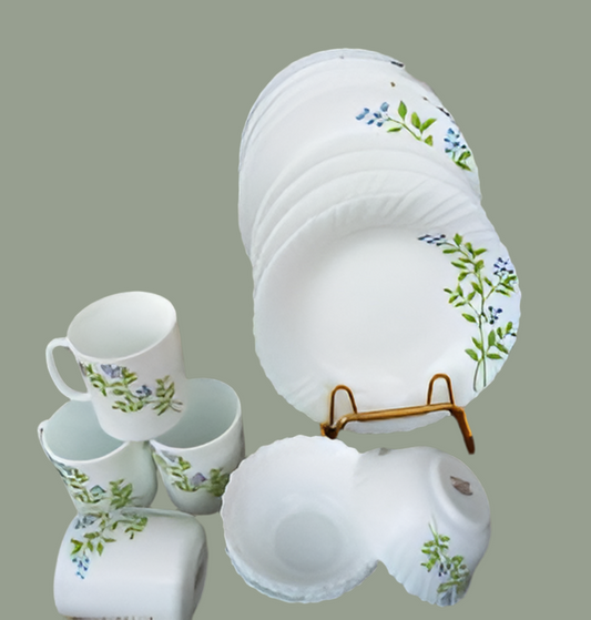 High Quality Ceramic 16 Pcs Classique Dinner Set | Lush Green | Ideal For Family Dinners, Festive Gatherings, &  Special Celebrations