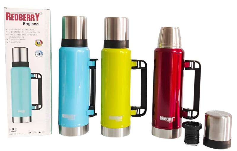 Redberry Stainless Steel  Vacuum Insulated Flask | for Hot & Cold  RSF 1200ML Capacity | Beverage Storage Flask | Multiple Colors