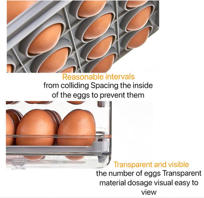 32 Egg Acrylic Tray – Durable Storage Organizer in Grey, Orange, and White