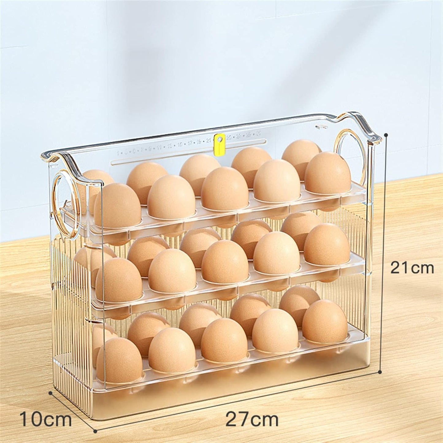 3 layered High Quality Plastic Transparent  Clear Flip Egg Box Storage Organizer | Kitchen Home Storage Eggs Box