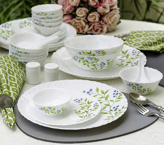 39 pcs Classique Dinner Set | Lush Green | Vibrant and Sophisticated | Porcelain