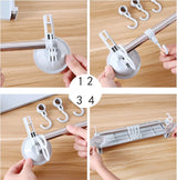 Shelves & Hook Suction Bathroom Hanger | Space Saving Punch Free Multifunctional Wall Mounted Storage Rack for Bathroom, Kitchen, and Living Room