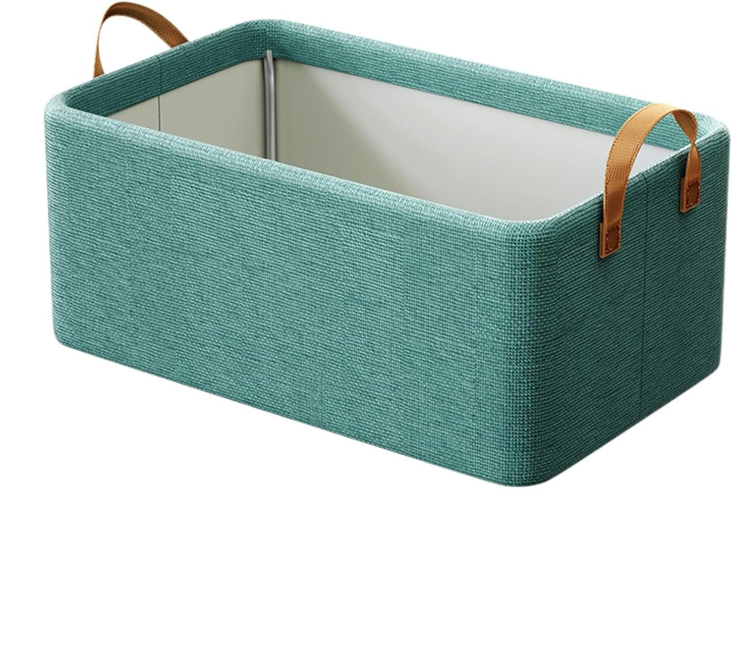 Steel Frame Foldable Durable Non-Woven Fabric Storage Box| Home Office Storage| Bedroom | Living Room Closet Organizer| Wardrobe Clothing Organizer for Jeans Pants Socks Shirts Underwear  Sweaters  47cm x 28cm x 20cm, Green, Grey