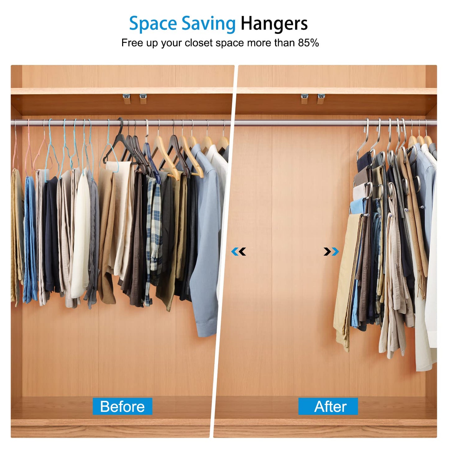 Stainless Steel 5-layer Multipurpose S-Shaped Non-Slip Hangers  | Efficient Closet Storage Organizer | Trouser, Ties, Scarves & Other Accessories