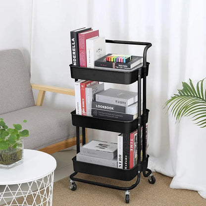 Multi-Functional Movable Trolley Storage Rack