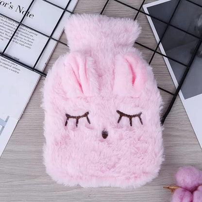 Cute Rabbit Shape Fleece Hot 750ml Capacity Water Bottle | Multiple Colors