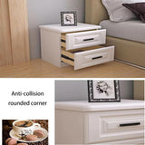 Nordic Luxury Double Drawer Bedside Cabinet – 50x45x35cm, White with Large Capacity Storage