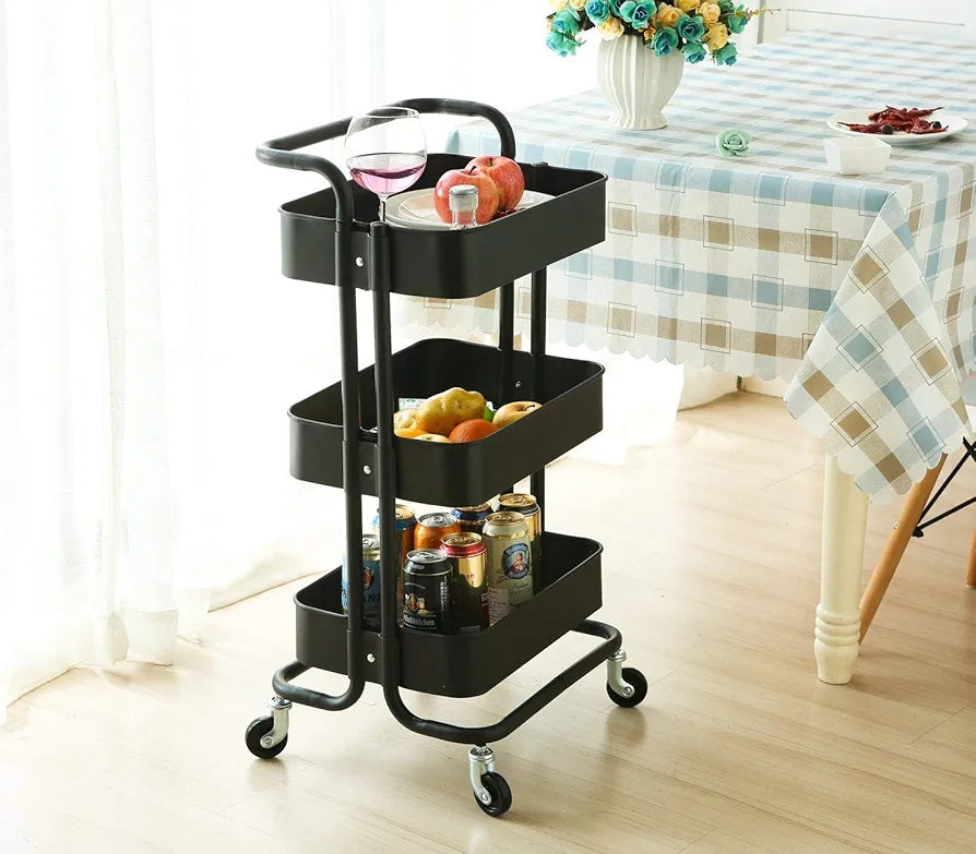 Multi-Functional Movable Trolley Storage Rack