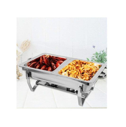 9 Ltr Double Chafing Dishes SG 433/2 | Stainless Steel Buffet Warmer with Dual Pans for Catering and Parties