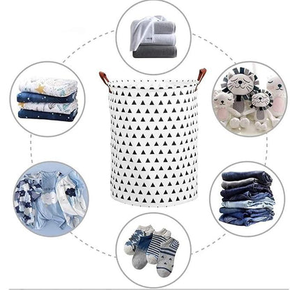 Super Large Round Multipurpose Foldable Basket 40x 40 x 50 cm | Laundry Basket Spacious Storage |Storage Basket Woven Fabric|Versatile Storage Solution Spacious Organizer Home Decor Basket