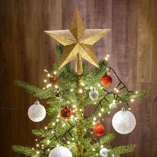 1pc Christmas Tree Top Star | Pentagram Holiday Plating Star | Festive Garland Accessories & Christmas Tree Decorations