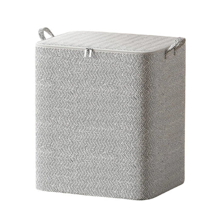 Large Capacity Household Foldable 110L Quilt Storage Box Organiser| Non-Woven Fabric Clothes Pants Household Items Storage Box| Living Room|Bedroom Moving Closet Organizer| 48cm x 44cm x 48cm Gray