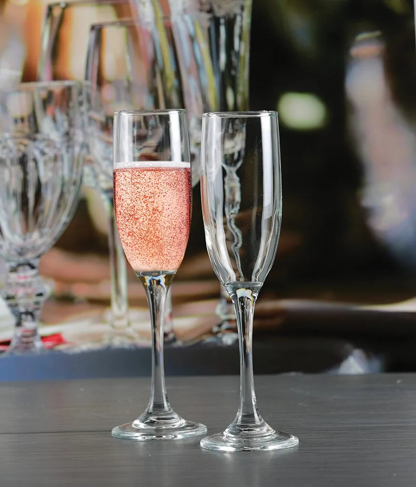 Elegant Champagne Glasses | Crystal Clear, 6 Piece Set | Ideal for Celebrations & Special Occasions