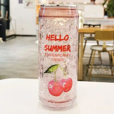 Hello Summer" Acrylic Smoothie/Party Cups with Straw | 600ml | Available in 3 Fun Shapes