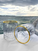 Borosilicate Glass Set  6 Pcs, 330ml with Gold Rim