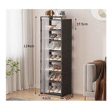 8 Layer 2024 Shoe Rack Organizer | Space Saving Shoe Storage with Dustproof Cover | Sturdy & Durable | Black & White