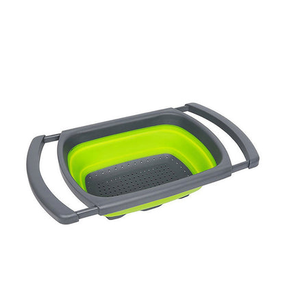 Rectangular Expandable Handles Collapsible Colander Drainer | Space-Saving, Adjustable, and Durable