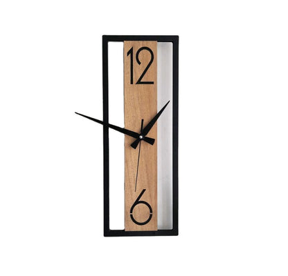 Modern Minimalist Wooden Wall Clock | Stylish Home Décor | 42x22 cm | Wall Clock in Minimalist Rectangle Shape,Wall Decor for Living Room,Bedroom,Kitchen ,Home,Office,Friends,Silent Clock