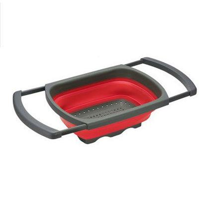 Rectangular Expandable Handles Collapsible Colander Drainer | Space-Saving, Adjustable, and Durable