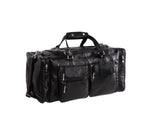 PU Leather Travel Duffel Bag | Black | 60x30x25 cm | Ideal for 2 Week Trips