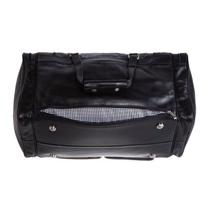 PU Leather Travel Duffel Bag | Black | 60x30x25 cm | Ideal for 2 Week Trips