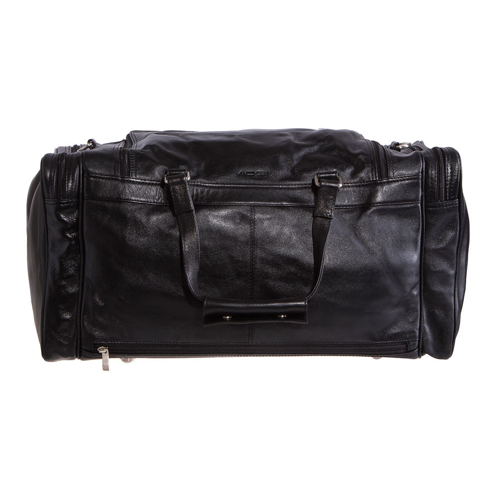 PU Leather Travel Duffel Bag | Black | 60x30x25 cm | Ideal for 2 Week Trips