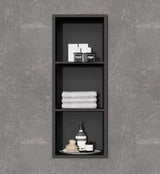 Black Organizer Stand | Open Wood Bookshelf Cabinet | 3 Story Modern Wooden Display Bookcase | Storage Shelving Unit